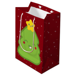 Kawaii Christmas Tree und Star Gift Bag Mittlere Geschenktüte