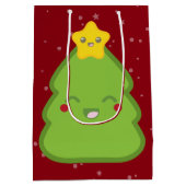 Kawaii Christmas Tree und Star Gift Bag Mittlere Geschenktüte (Rückseite)