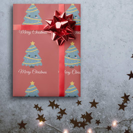 Kawaii Christmas Tree Wrapping Paper Geschenkpapier