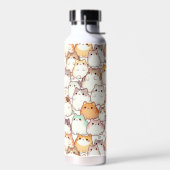 Kawaii Chubby Cartoon Katzen mit Herz Trinkflasche (Links)