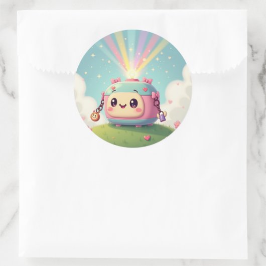 Kawaii Clicker: Happy Camera Sticker (Tasche)