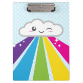 Kawaii Cloud and Rainbow Clip Board Klemmbrett (Vorderseite)
