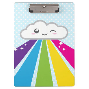 Kawaii Cloud and Rainbow Clip Board Klemmbrett