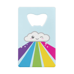 Kawaii Cloud and Rainbow Credit Card Bottle Opener Geldbeutel Flaschenöffner