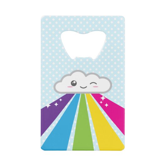 Kawaii Cloud and Rainbow Credit Card Bottle Opener Kreditkartenflaschenöffner (Vorderseite)