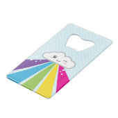 Kawaii Cloud and Rainbow Credit Card Bottle Opener Kreditkartenflaschenöffner (Vorderseite Schrägansicht)
