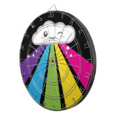 Kawaii Cloud and Rainbow Dart Board Dartscheibe (Vorderseite rechts)