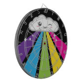 Kawaii Cloud and Rainbow Dart Board Dartscheibe (Vorderseite Links)