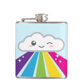 Kawaii Cloud and Rainbow Flask Flachmann (Vorderseite)