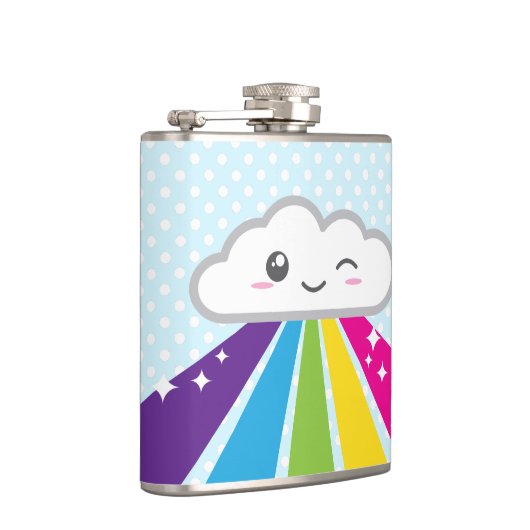 Kawaii Cloud and Rainbow Flask Flachmann (Rechts)