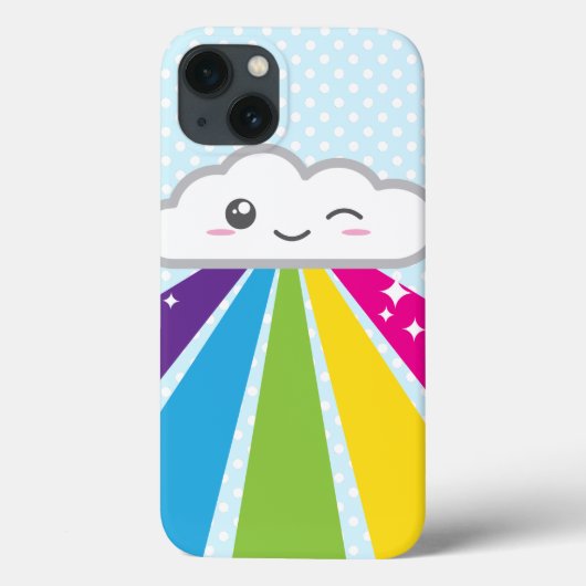 Kawaii Cloud and Rainbow iPad Case (Rückseite)