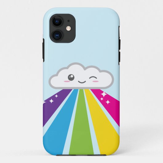 Kawaii Cloud and Rainbow iPhone Case (Rückseite)