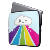 Kawaii Cloud and Rainbow Laptop Sleeve (Vorderseite Links)