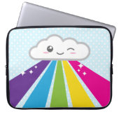 Kawaii Cloud and Rainbow Laptop Sleeve (Vorderseite)