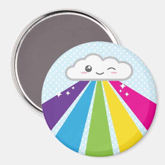 Kawaii Cloud and Rainbow Magnet (Vorderseite/Rückseite)