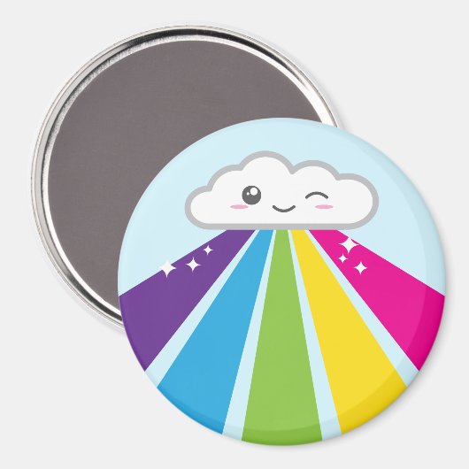 Kawaii Cloud and Rainbow Magnet (Vorderseite/Rückseite)
