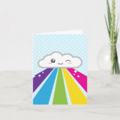 Kawaii Cloud and Rainbow Note Card Karte (Vorderseite)
