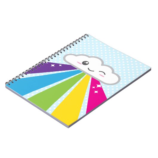 Kawaii Cloud and Rainbow Notebook Notizblock (Linke Seite)