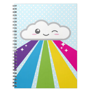 Kawaii Cloud and Rainbow Notebook Notizblock