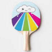 Kawaii Cloud and Rainbow Pong Paddle Tischtennis Schläger (Vorderseite)