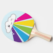 Kawaii Cloud and Rainbow Pong Paddle Tischtennis Schläger (Seitenansicht)