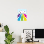 Kawaii Cloud and Rainbow Poster Print (Heimbüro)
