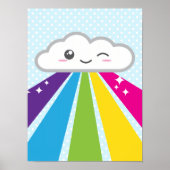 Kawaii Cloud and Rainbow Poster Print (Vorne)