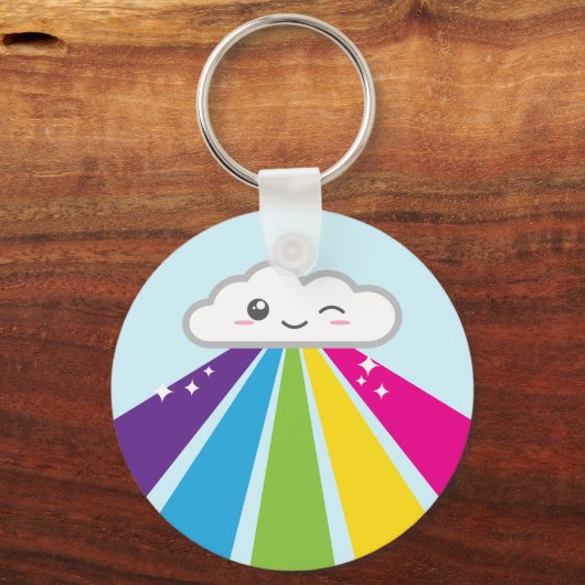 Kawaii Cloud and Rainbow Schlüsselanhänger (Vorderseite)