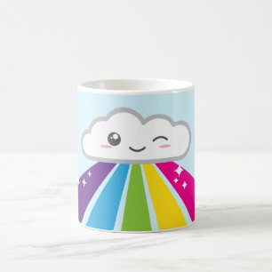 Kawaii Cloud and Rainbow Tasse