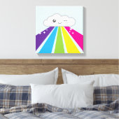 Kawaii Cloud and Rainbow Wrapped Canvas Leinwanddruck (Insitu (Schlafzimmer))