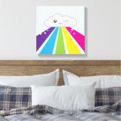 Kawaii Cloud and Rainbow Wrapped Canvas Leinwanddruck (Insitu (Schlafzimmer))