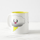 KAWAII CLOUD LIGHTNING THUNDER STORM ZWEIFARBIGE TASSE (Vorderseite Links)