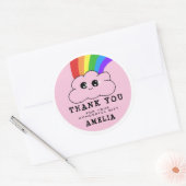 Kawaii Cloud Rainbow Pink Birthday Vielen Dank Runder Aufkleber (Umschlag)