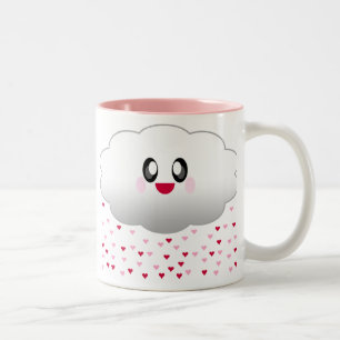 KAWAII CLOUD RAINING HEARTS LIEBE ZWEIFARBIGE TASSE