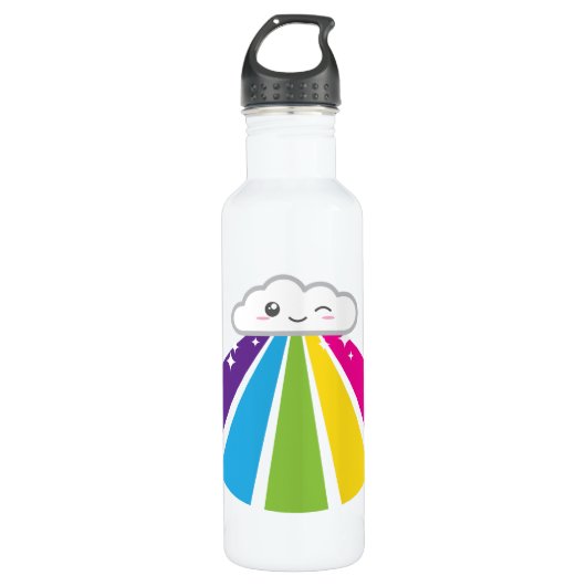 Kawaii Cloud und Rainbow Edelstahlflasche (Vorderseite)