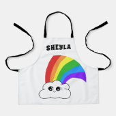 Kawaii Cloud und Rainbow Kid's Name Schürze (Vorderseite)