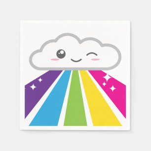 Kawaii Cloud und Rainbow Napkins Serviette