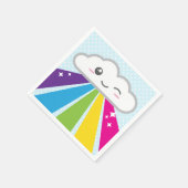 Kawaii Cloud und Rainbow Napkins Serviette (Ecke)