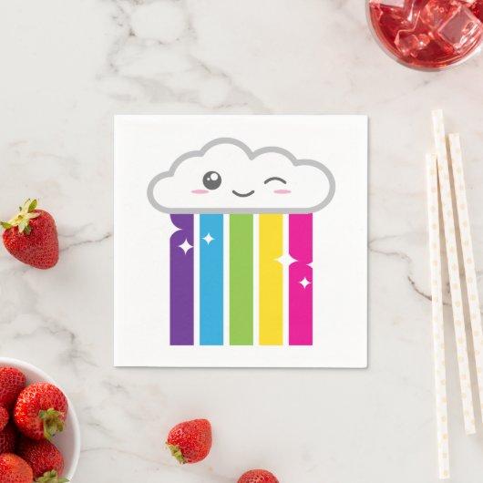 Kawaii Cloud und Rainbow Napkins Serviette (Beispiel)