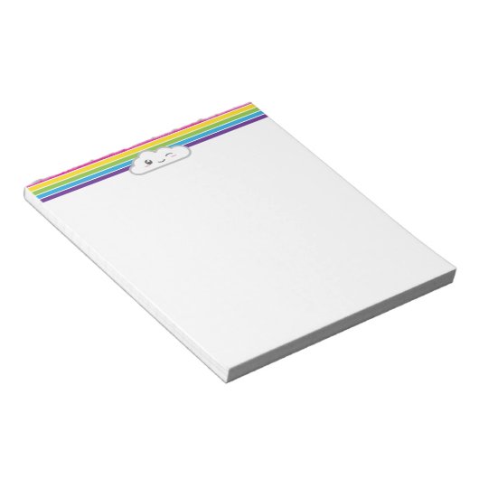 Kawaii Cloud und Rainbow Notepad Notizblock (angewinkelt)