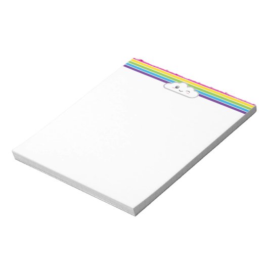 Kawaii Cloud und Rainbow Notepad Notizblock (Rotiert)