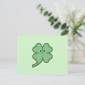 Kawaii Clover Postkarte (Stehend Vorderseite)