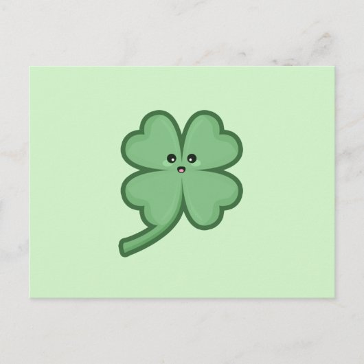 Kawaii Clover Postkarte (Vorderseite)