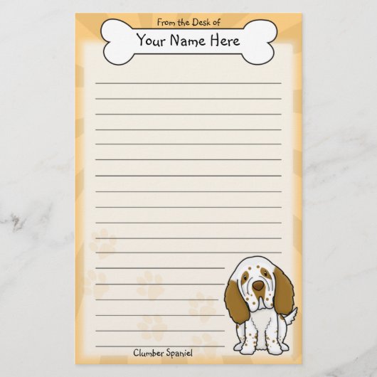 Kawaii Clumber Spanische Stationierung Briefpapier (Vorderseite)