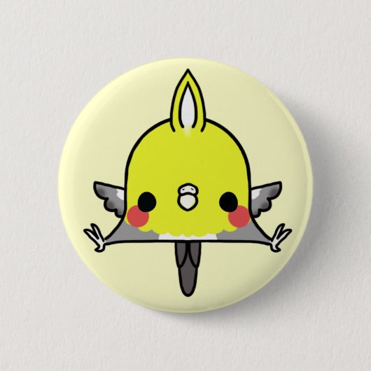 Kawaii Cockatiel (Sie ändern den Hintergrund!) Button (Vorderseite)