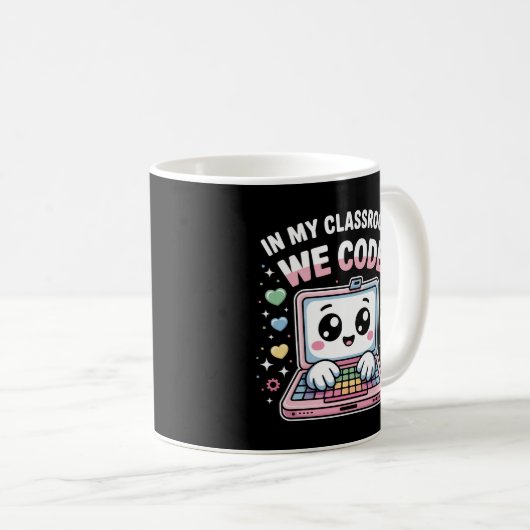 Kawaii Coding Laptop – Cute Computer Science Kaffeetasse (VorderseiteRechts)