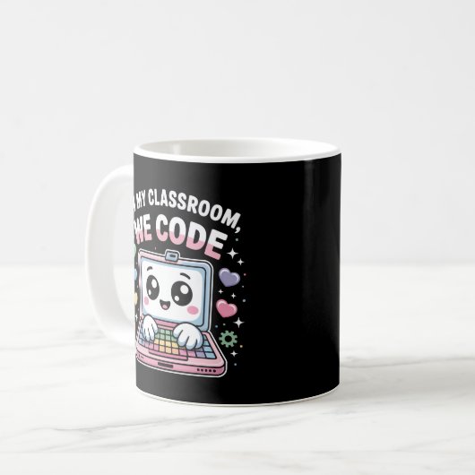 Kawaii Coding Laptop – Cute Computer Science Kaffeetasse (Vorderseite Links)