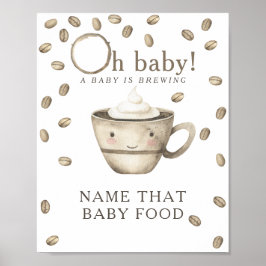 Kawaii Coffee Baby Dusche - Babynahrung Poster
