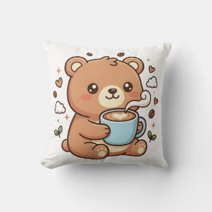 Kawaii Coffee Bear Kissen Wurf Dekor
