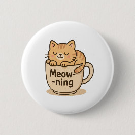 Kawaii Coffee Cat Button